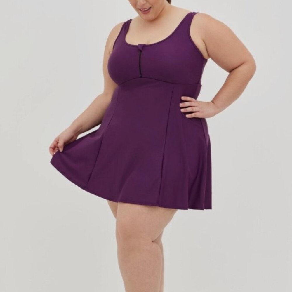 Torrid Purple Women's Swim Dress One Piece (built in shorts with pockets) Size 0